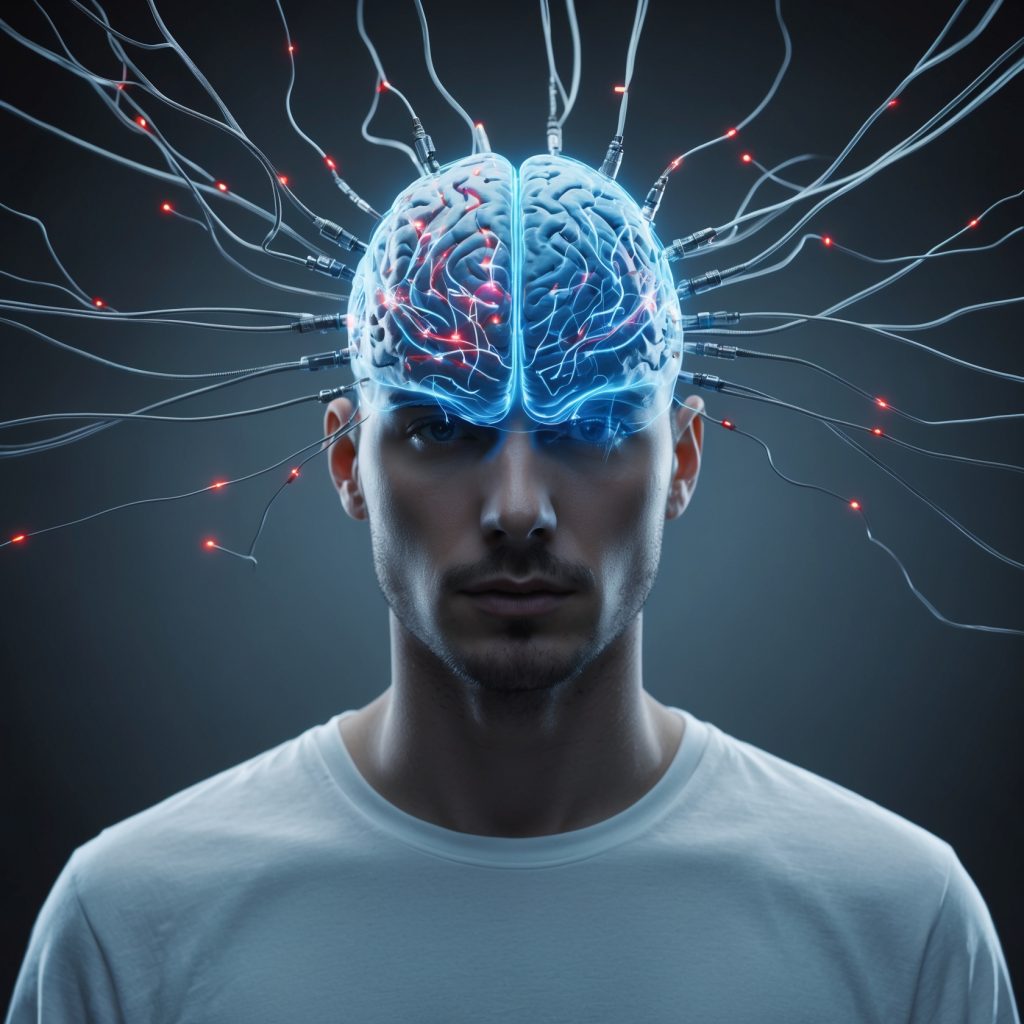 Cerebro humano fusionado con circuitos electrónicos, representando la inteligencia artificial (IA) y su impacto en la humanidad.